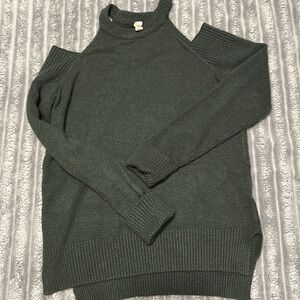 Wishlist Cold Shoulder Small Green Long Sleeve Top